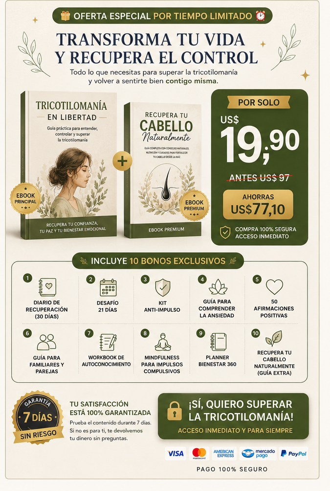 Tu paquete completo: ebooks y bonos de Tricotilomanía en Libertad